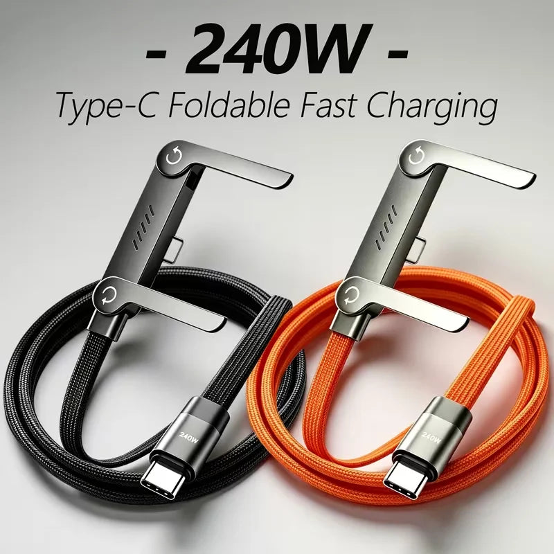 Cable de carga trenzado de alta potencia tipo C 240W