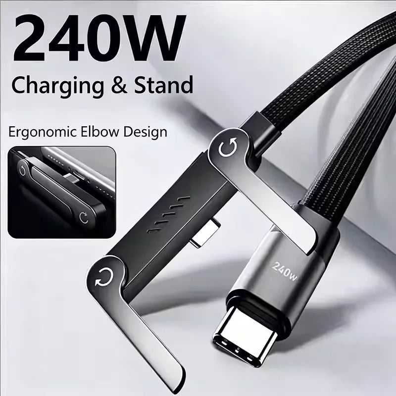 Cable de carga trenzado de alta potencia tipo C 240W