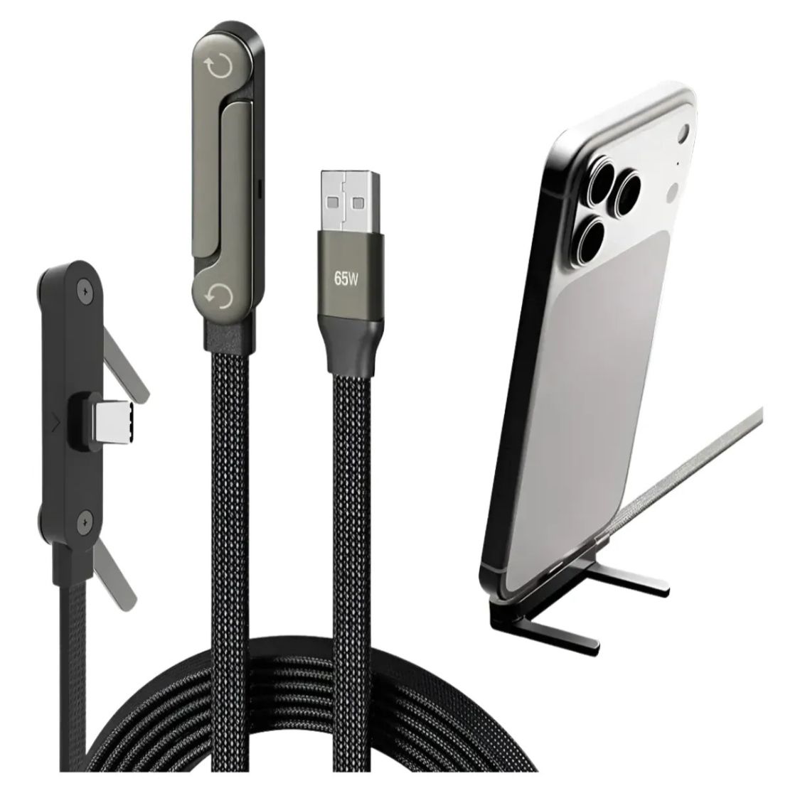 Cable de Carga Rápida 240W USB-C Trenzado Nailon con Chip PD3.1 E-MARKER