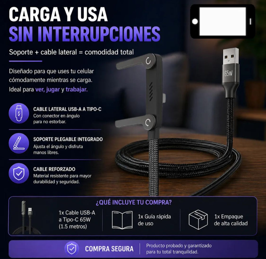 Cable de Carga Rápida 240W USB-C Trenzado Nailon con Chip PD3.1 E-MARKER